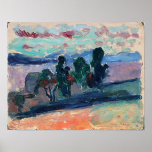 Affiche Henri Matisse - Paysage De Saint Tropez Au Crépusc