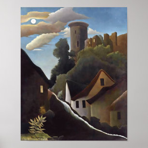 Affiche Henri Rousseau - Château sous la lumière de la lun