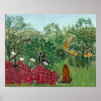 Henri Rousseau - Forêt tropicale avec singes