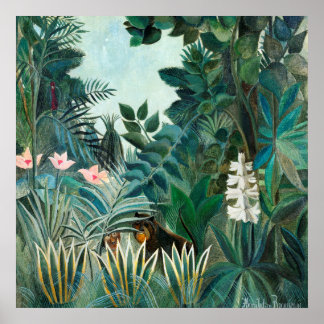 Affiche Henri Rousseau Forêt vierge Paysage Botanique