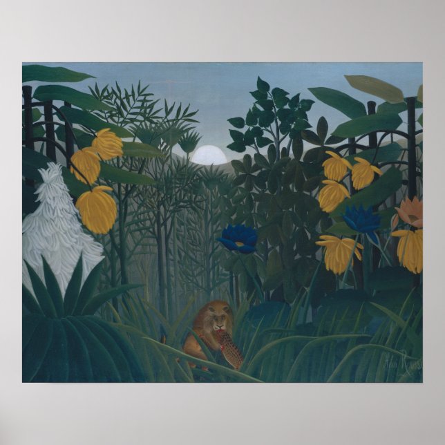 Affiche Henri Rousseau - La refonte du lion (Devant)