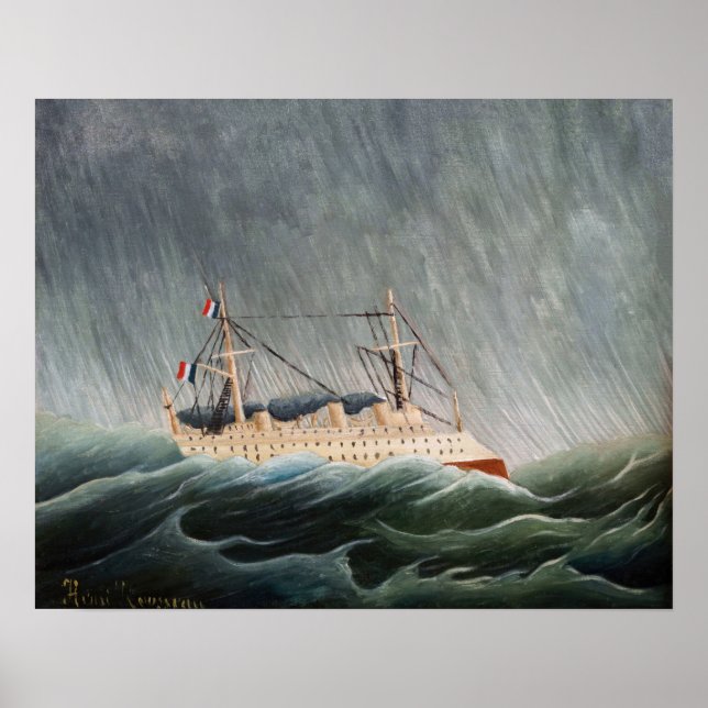 Affiche Henri Rousseau - Le navire dans la tempête (Devant)