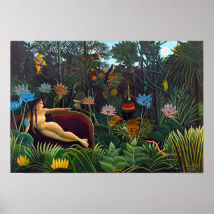 Affiche Henri Rousseau Le rêve 1910 (Cadre standard)