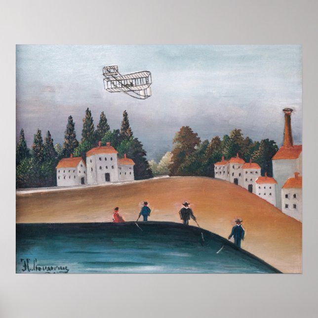 Affiche Henri Rousseau - Les Pêcheurs et l'avion (Devant)