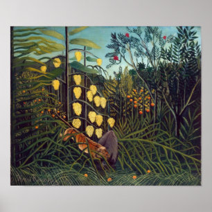 Affiche Henri Rousseau Lutte entre Tiger et Bull