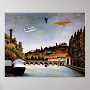 Affiche Henri Rousseau - Pont de Sèvres et collines de Cla
