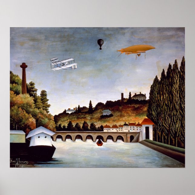 Affiche Henri Rousseau - Pont de Sèvres et collines de Cla (Devant)
