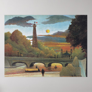 Affiche Henri Rousseau - Seine et tour Eiffel,