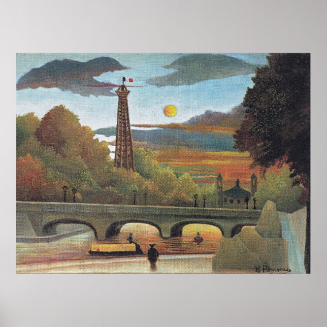 Affiche Henri Rousseau - Seine et tour Eiffel, (Devant)