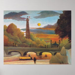 Affiche Henri Rousseau - Seine et Tour Eiffel au coucher d