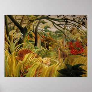 Affiche Henri Rousseau Tiger dans la tempête tropicale Art