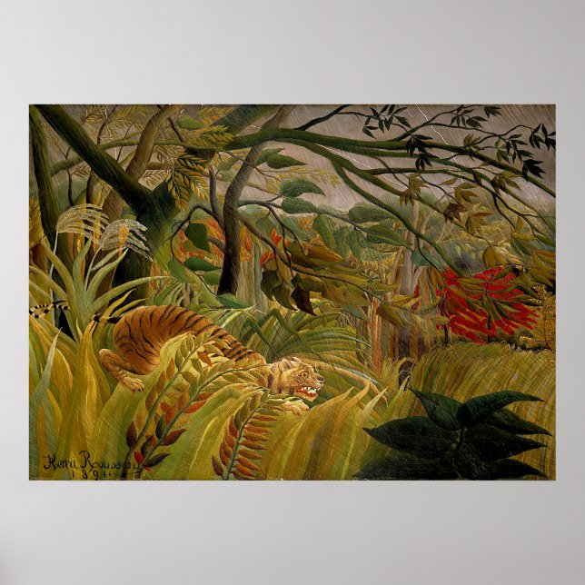 Affiche Henri Rousseau - Tigre dans une tempête tropicale (Devant)