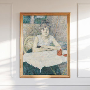 Affiche Henri Toulouse Lautrec Jeune femme à une table d'a