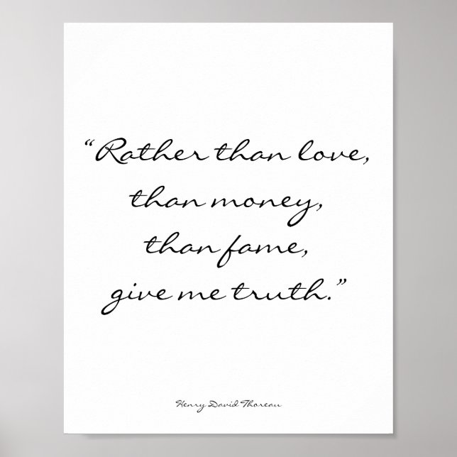 Affiche Henry David Thoreau Citation Inspirationnelle Art (Devant)
