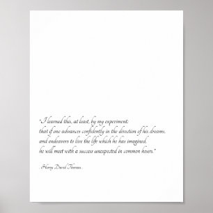 Affiche Henry David Thoreau Citation Inspirationnelle Art
