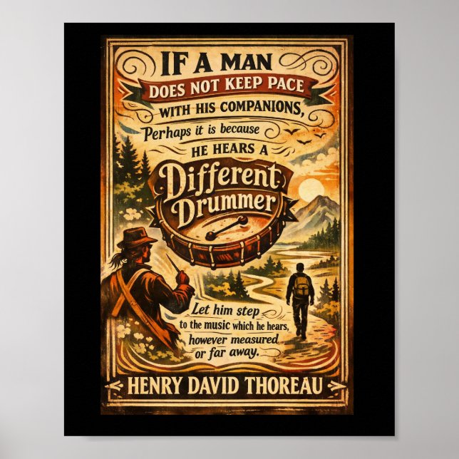 Affiche Henry David Thoreau Different Drummer (Devant)