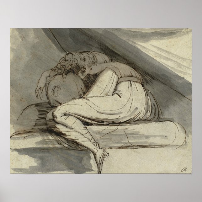 Affiche Henry Fuseli - Femme Assis, Cincée Vers Le Haut (Devant)