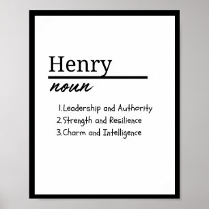 Affiche Henry, Garçon Nom Personnalisé Définition