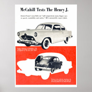 Affiche Henry J Automobile 1950