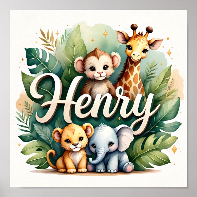 Affiche Henry Safari Nursery Wall Art (Devant)