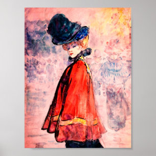 Affiche Henry Somm - Élégant À Red Cape