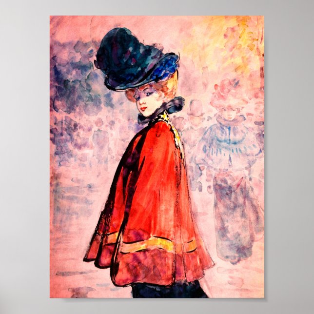 Affiche Henry Somm - Élégant À Red Cape (Devant)