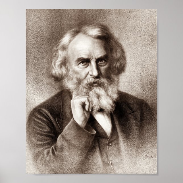 Affiche Henry Wadsworth Longfellow - poète américain (Devant)