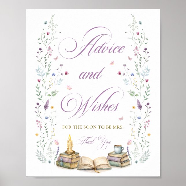 Affiche Her Next Chapter Bridal Shower Advice and Wishes  (Devant)