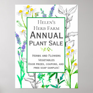 Affiche Herb Agritourisme Jardin Plante Vente d'entreprise