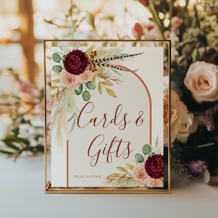 Affiche Herbe des Pampas Bohème Rustique Carte et Cadeau e