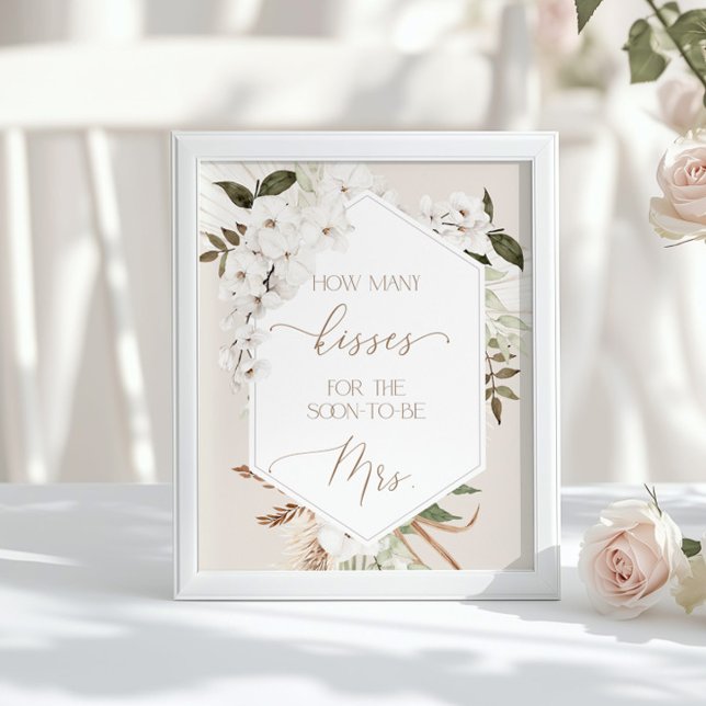 Affiche herbe des Pampas Devinez combien de baisers (Créateur téléchargé)