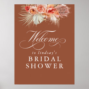 Affiche Herbe des Pampas Rouille Terracotta Bienvenue au M