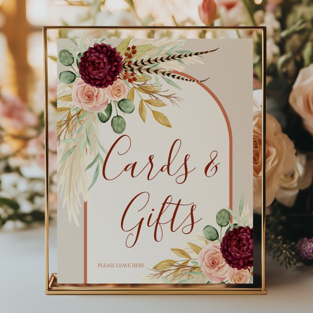 Affiche Herbe des Pampas Rustique Bohème Carte et Cadeau e (Créateur téléchargé)