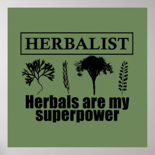 Affiche herbes herboristes sont ma superpuissance