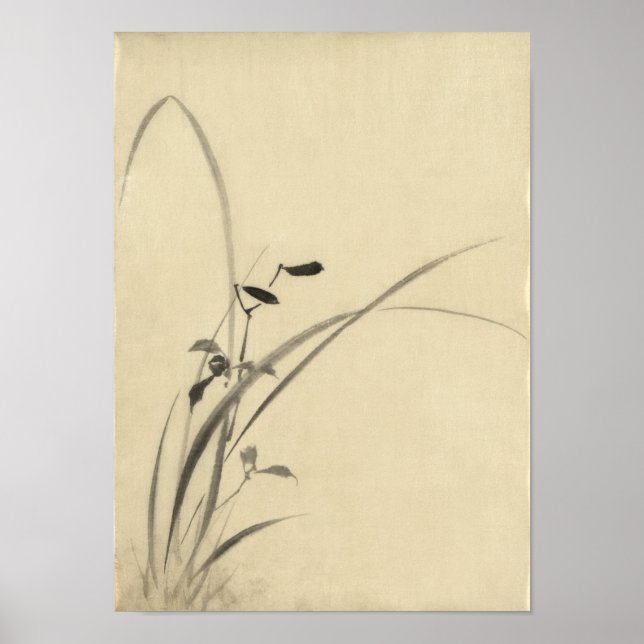 Affiche Herbes, Hokusai Art Japonais (Devant)