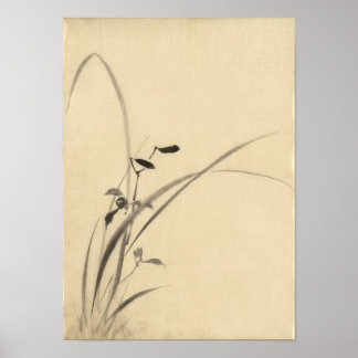 Affiche Herbes, Hokusai Art Japonais