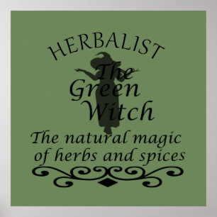 Affiche herboriste la sorcière verte