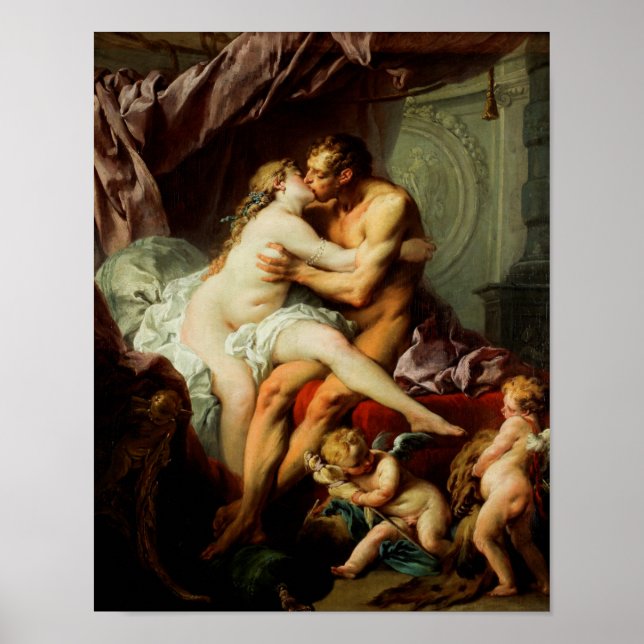 Affiche Hercules and Omphale by Francois Boucher (Devant)