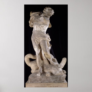 Affiche Hercules combattant l'hydre de Lérnaean