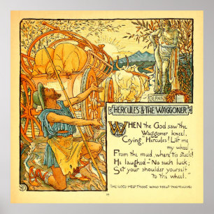 Affiche Hercules et le Wagoneer Walter Crane