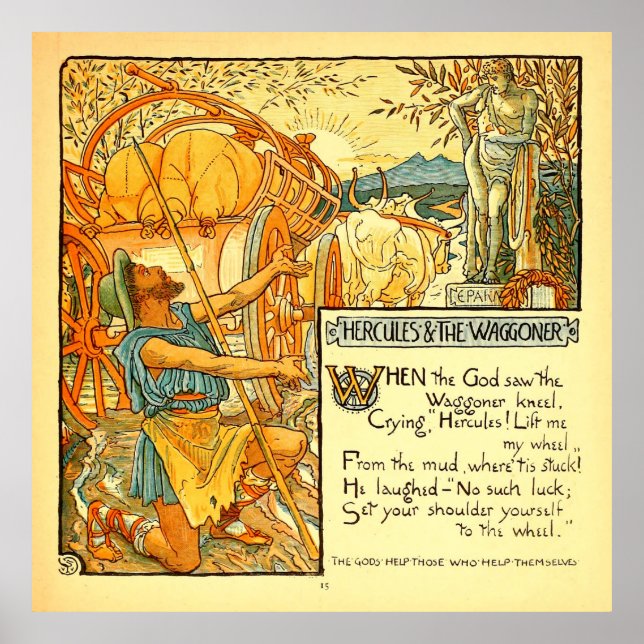 Affiche Hercules et le Wagoneer Walter Crane (Devant)