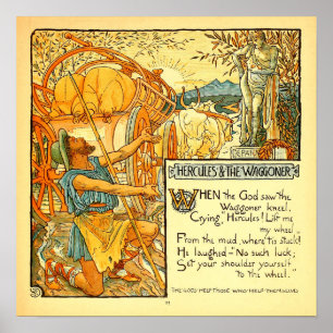 Affiche Hercules et le Wagoneer Walter Crane