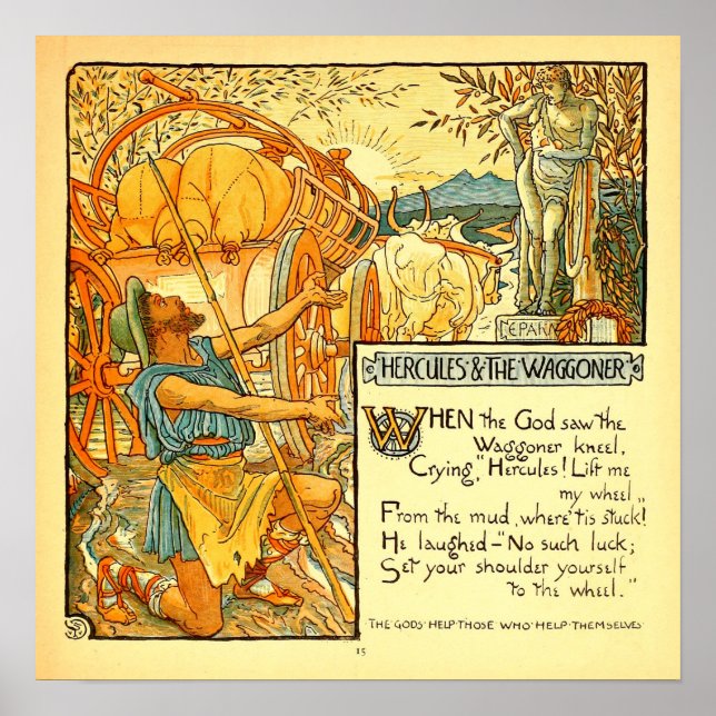 Affiche Hercules et le Wagoneer Walter Crane (Devant)
