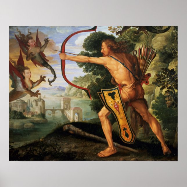 Affiche Hercules et les oiseaux stymphaliens, 1600 (Devant)