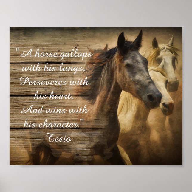 Affiche Herd sauvage de chevaux Découpage Citation inspira (Devant)