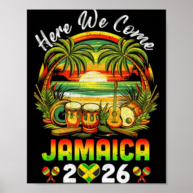 Affiche Here We Come Jamaica 2026 Girls Trip Family Summer (Devant)