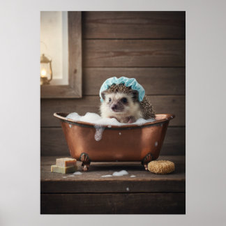 Affiche Hérisson dans la baignoire