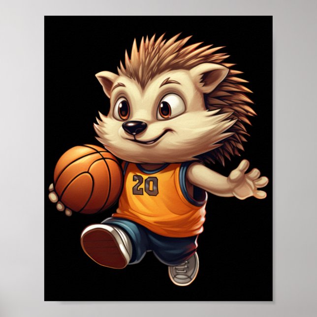 Affiche Hérisson de basket-ball 1 (Devant)