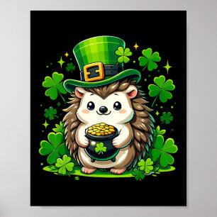 Affiche Hérisson Jour de la Saint Patrick mignon Hérisson