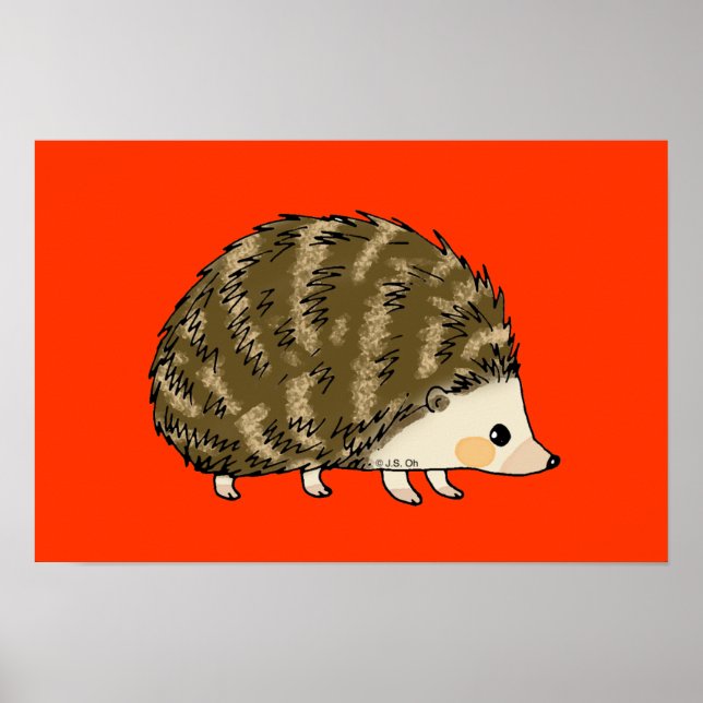 Affiche Hérisson mignon (Devant)